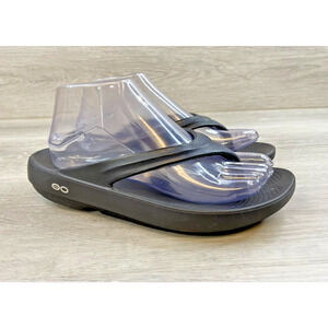 Oofos Oolala Women's Sandal US 8 Black Comfort Casual Slip-On Thong Flip Flop
